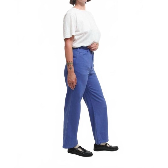 GRAVEL & GOLD Placer High Rise Straight Leg Pants in Labourer Blue Size 32 | 14 - Picture 4 of 16